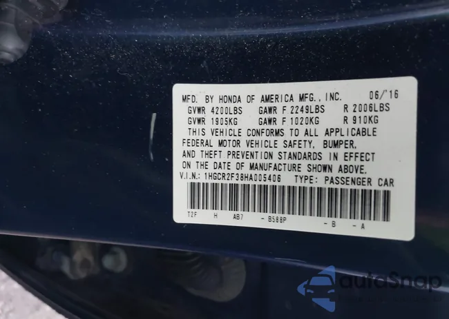 1HGCR2F38HA005406: 44216338