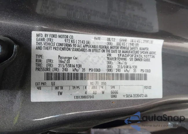 1FADP3F2XDL107736: 44217413