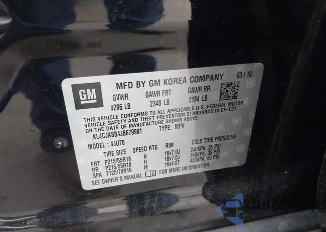 KL4CJASB4JB679981: 44217427