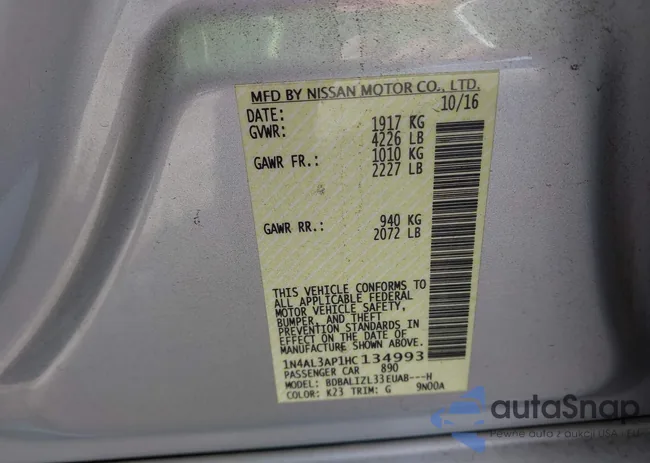 1N4AL3AP1HC134993: 44217434