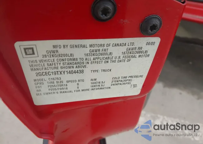 2GCEC19TXY1404438: 44217444