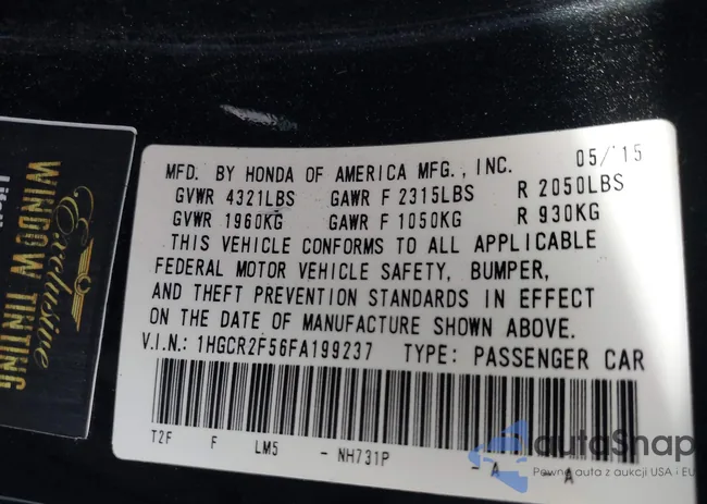 1HGCR2F56FA199237: 44217456