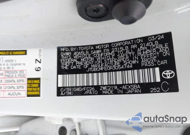 JTDBCMFE0R3054744: 44217465