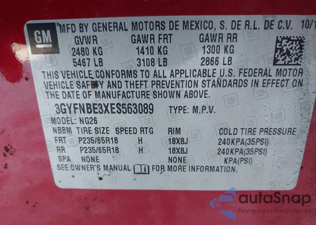 3GYFNBE3XES563089: 44217532