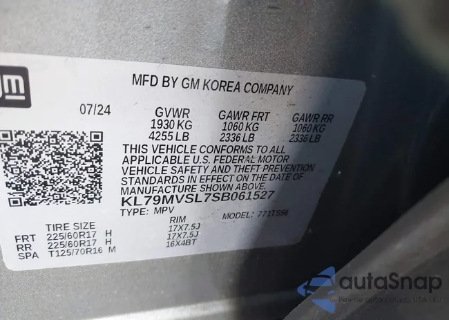 KL79MVSL7SB061527: 44217631