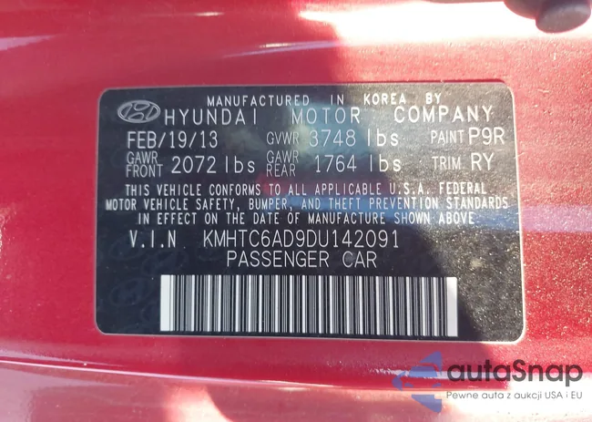 KMHTC6AD9DU142091: 44217632