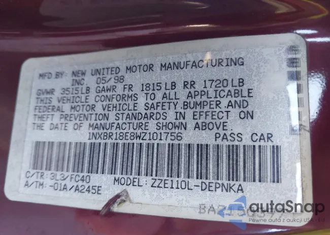 1NXBR18E8WZ101756: 44217684