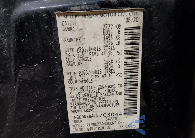 1N6ED0EB4LN703044: 44217727