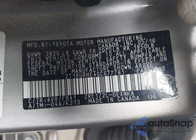 2T1BURHE4GC677781: 44217786