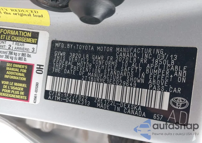 2T1BURHE1EC029649: 44217861