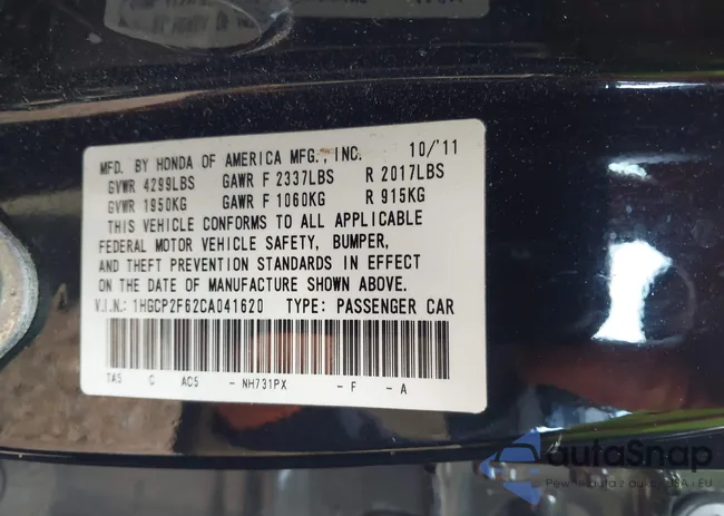 1HGCP2F62CA041620: 44217883