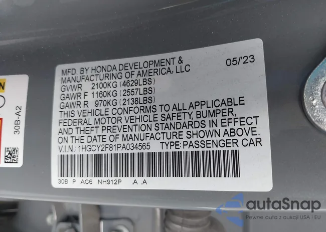 1HGCY2F81PA034565: 44216986