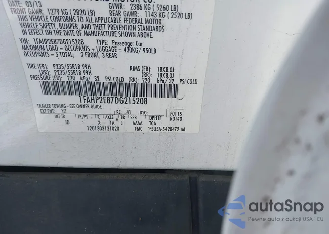 1FAHP2E87DG215208: 44217005