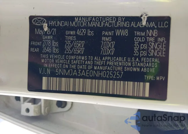 5NMJA3AE0NH025257: 44217013