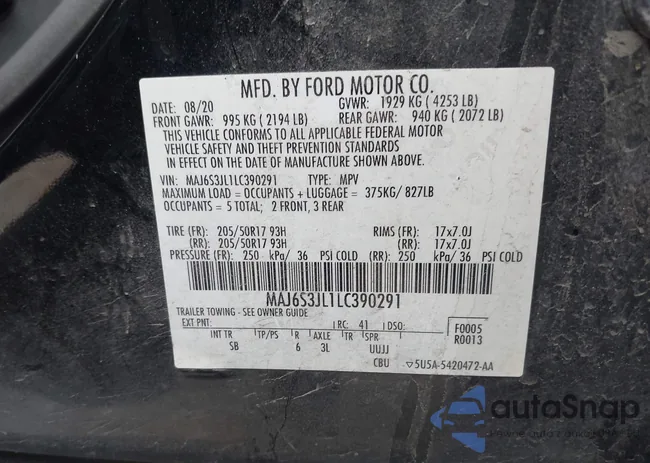 MAJ6S3JL1LC390291: 44217217