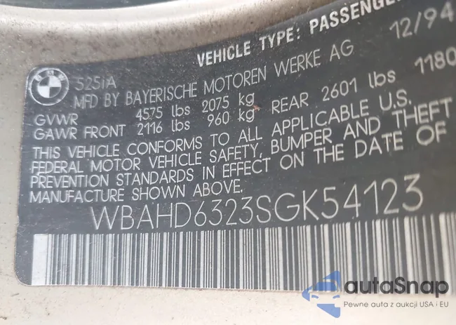 WBAHD6323SGK54123: 44217324