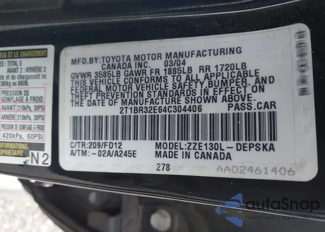 2T1BR32E64C304406: 44218504