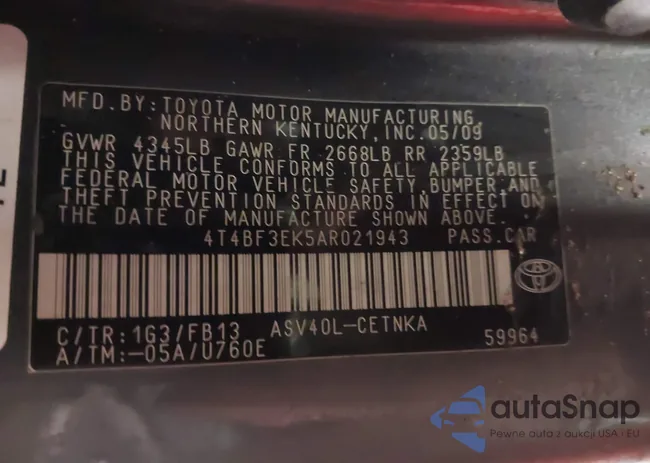 4T4BF3EK5AR021943: 44218573