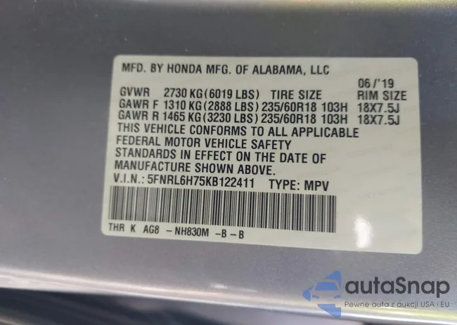 5FNRL6H75KB122411: 44218715