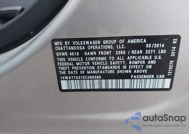 1VWAT7A31EC086385: 44218916