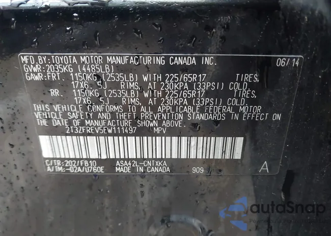 2T3ZFREV5EW111497: 44217957