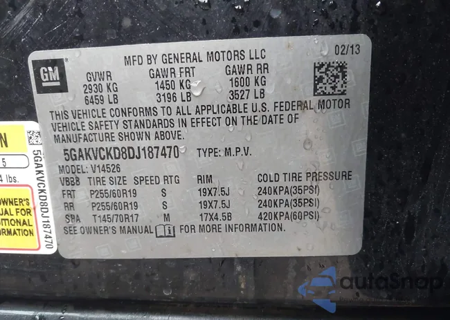 5GAKVCKD8DJ187470: 44218068