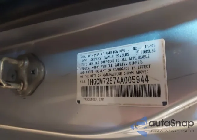 1HGCM72574A005944: 44218097