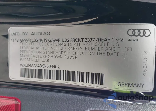 WAUGMAF48KN004402: 44218237