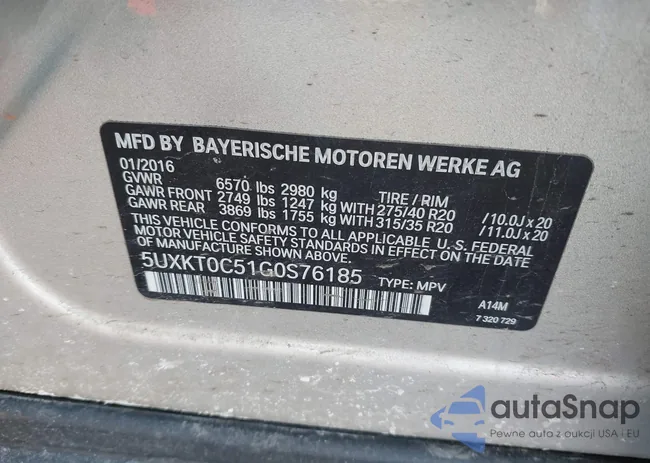 5UXKT0C51G0S76185: 44218270