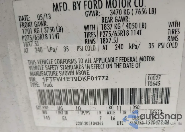 1FTFW1ET9DKF01772: 44218284