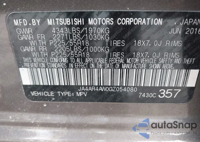 JA4AR4AW0GZ054080: 44218323