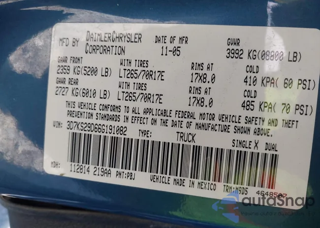 3D7KS29D66G191082: 44219405