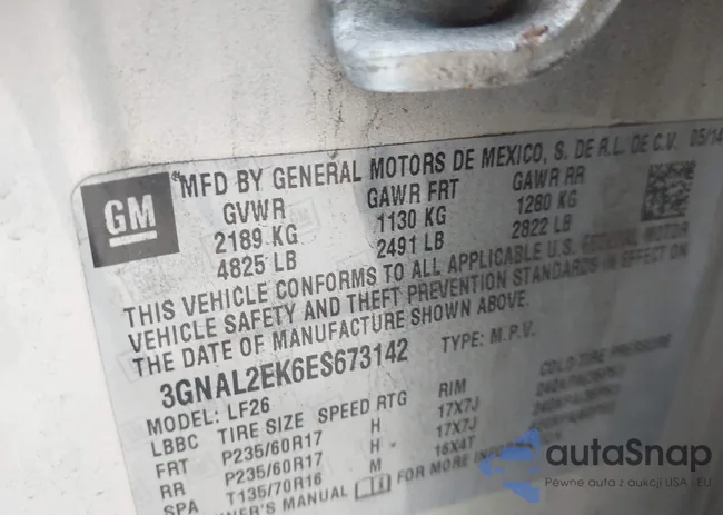 3GNAL2EK6ES673142: 44219434