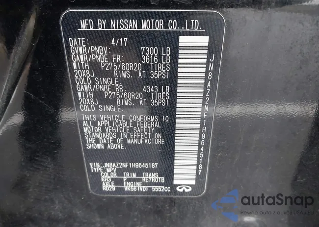 JN8AZ2NF1H9645187: 44219692