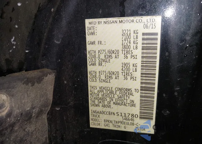 1N6AA0CC8FN511780: 44219815