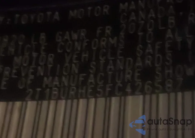 2T1BURHE5FC426587: 44219927