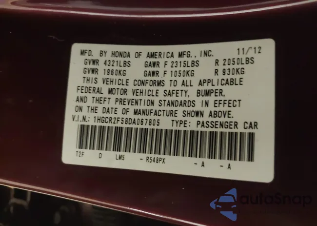 1HGCR2F58DA067805: 44219085