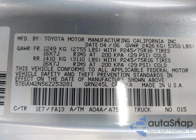 5TEUU42N56Z253281: 44219239