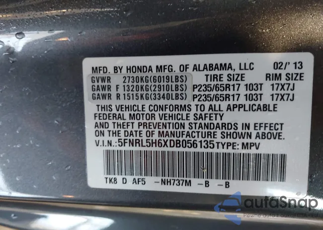 5FNRL5H6XDB056135: 44220367