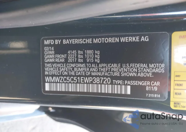 WMWZC5C51EWP38720: 44220442