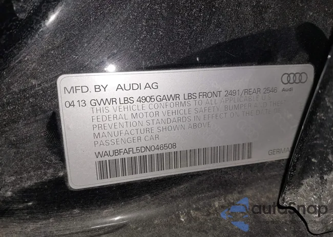 WAUBFAFL5DN046508: 44220443