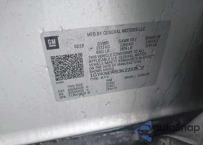 1GYKNERS3KZ233522: 44220465