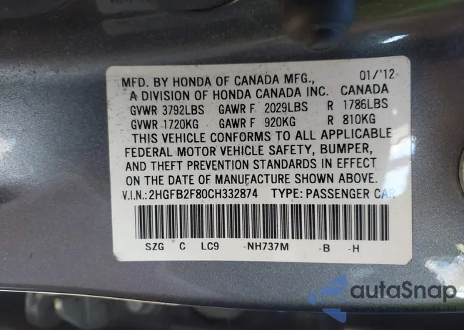 2HGFB2F80CH332874: 44220575