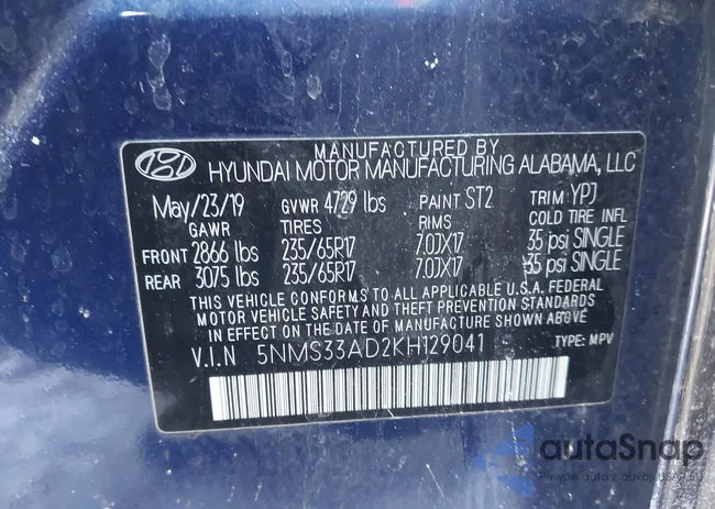 5NMS33AD2KH129041: 44220624