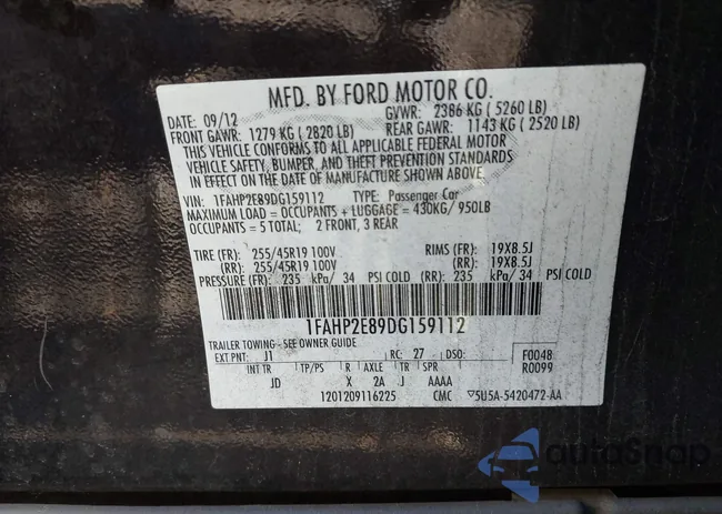 1FAHP2E89DG159112: 44220641