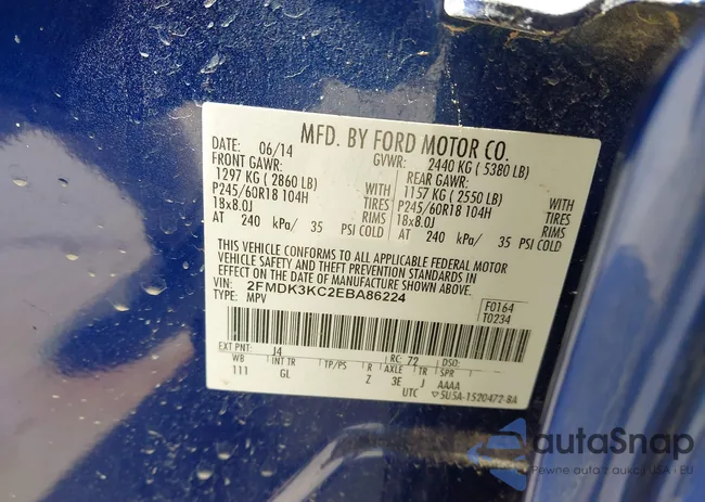 2FMDK3KC2EBA86224: 44220724