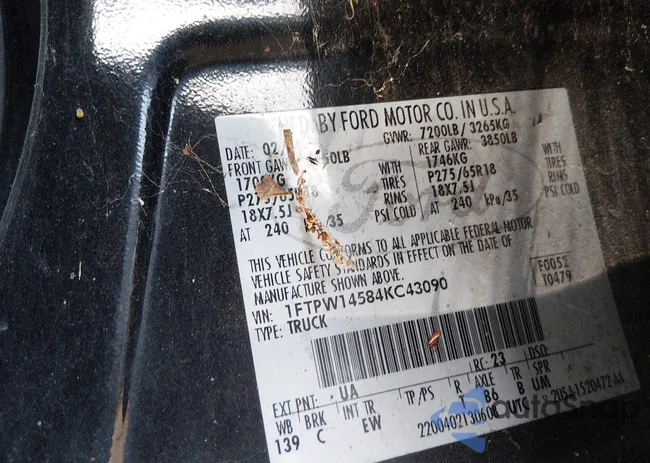 1FTPW14584KC43090: 44220757