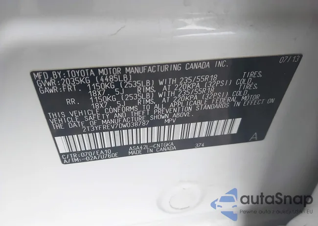 2T3YFREV7DW038787: 44220863