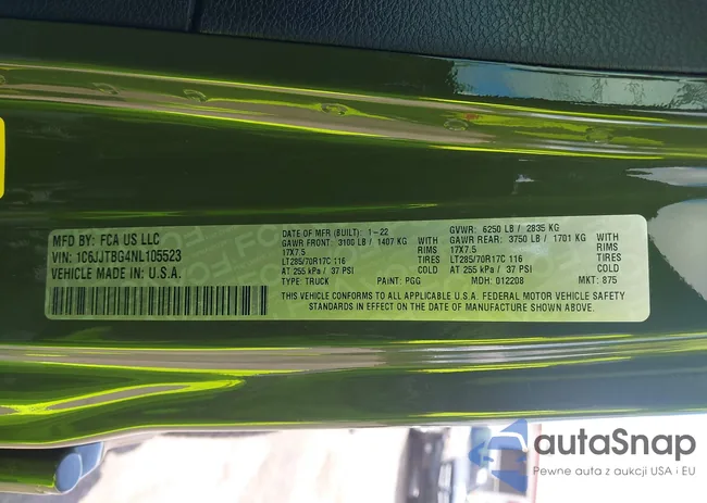 1C6JJTBG4NL105523: 44220892