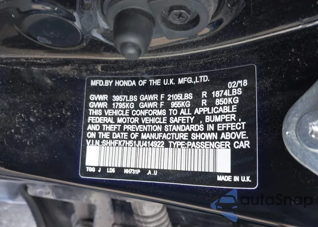 SHHFK7H51JU414922: 44219959